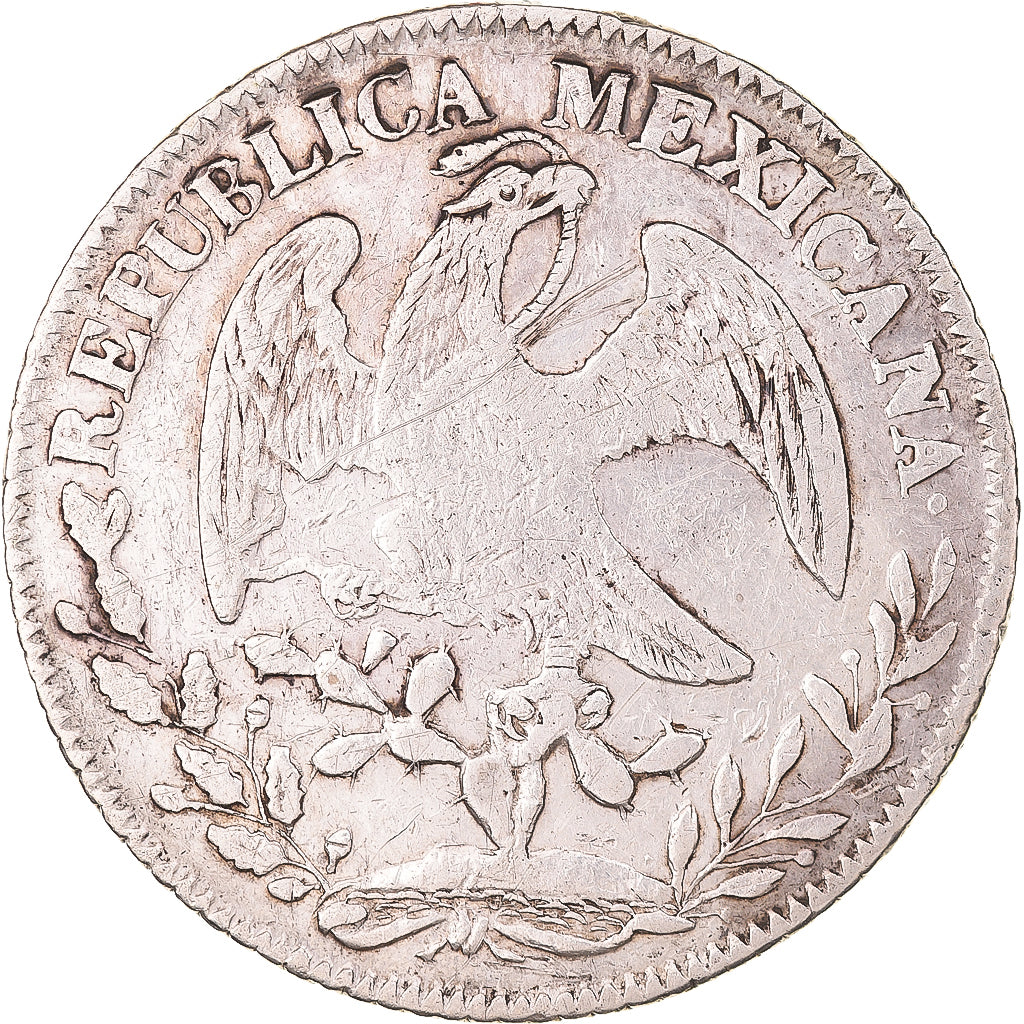 Münze, Mexiko, 8 Reales, 1853, Guanajuato, S+, Silber, KM:377.8