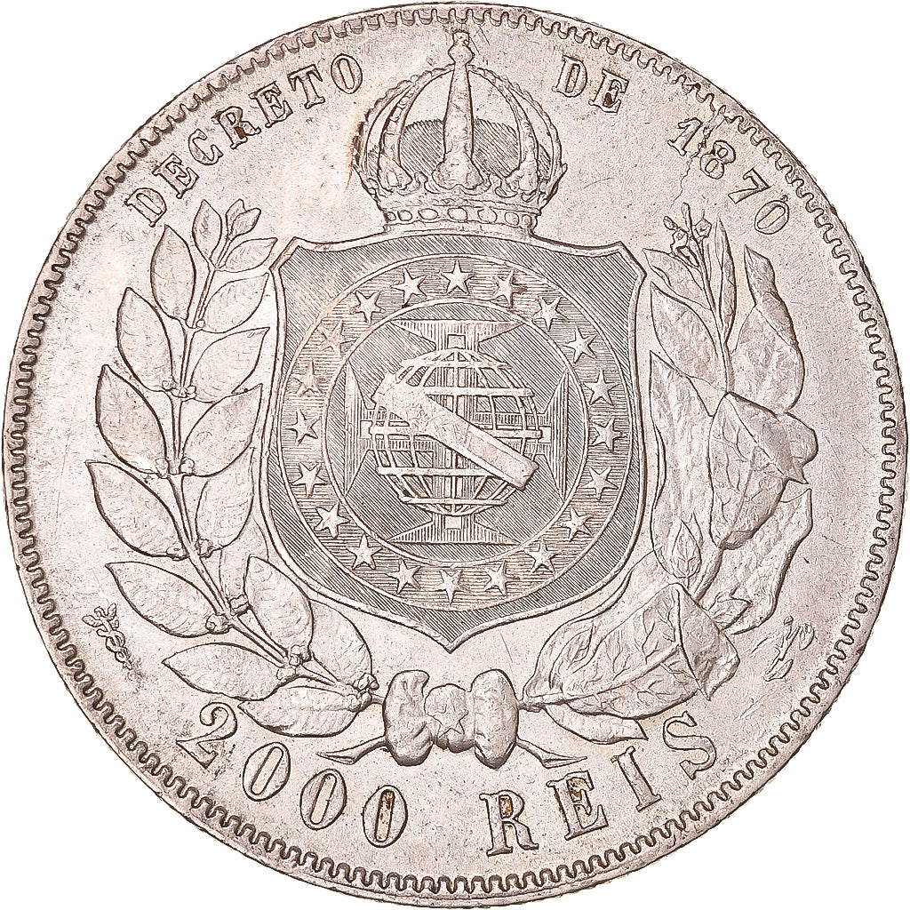 Monnaie, Brésil, Pedro II, 2000 Reis, 1889, Rio de Janeiro, TTB+, Argent