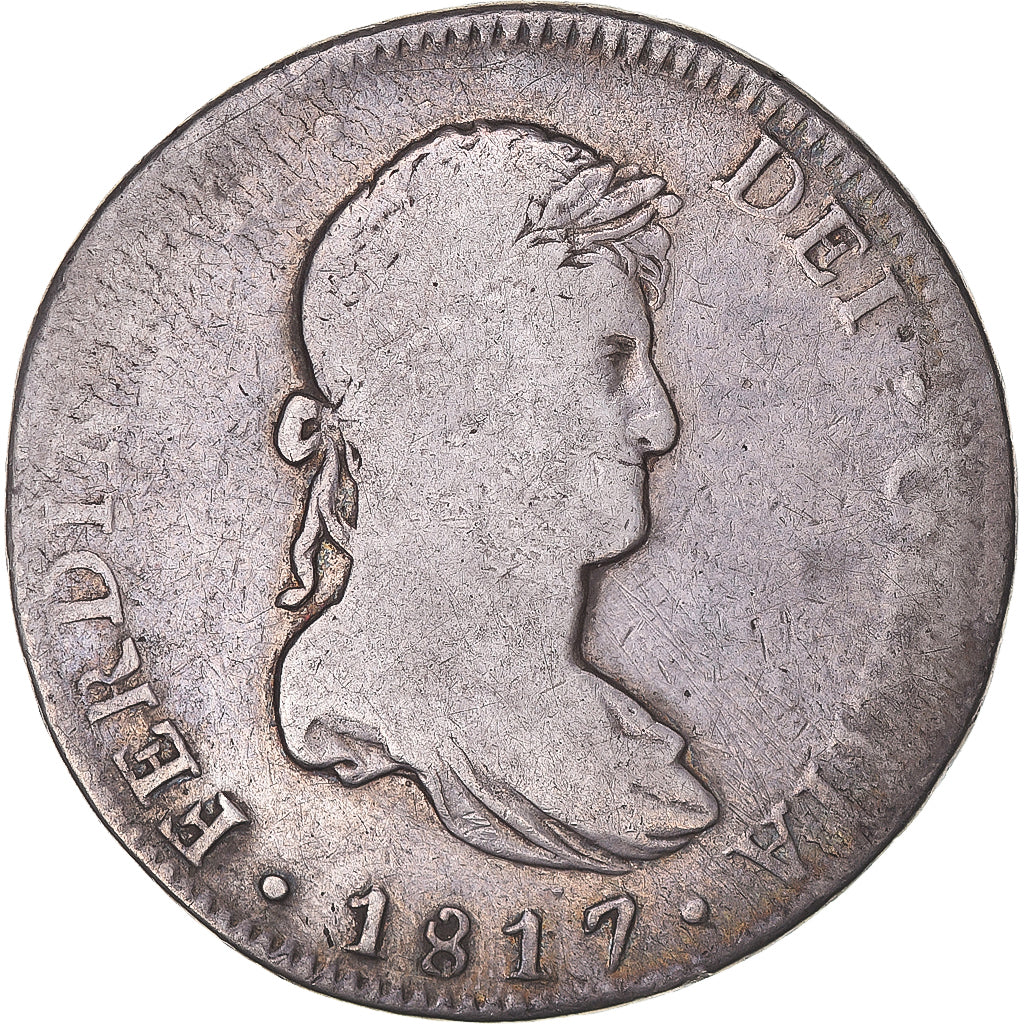 Moneda, España, Ferdinand VII, 8 Reales, 1817, Mexico, BC+, Plata, KM:111