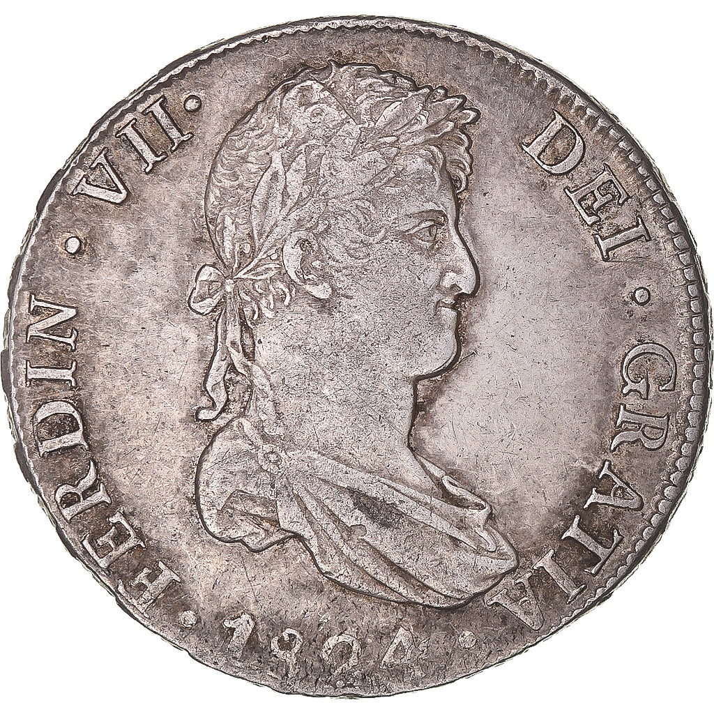 Monnaie, Espagne, Ferdinand VII, 8 Reales, 1824, Potosi, TTB, Argent, KM:84