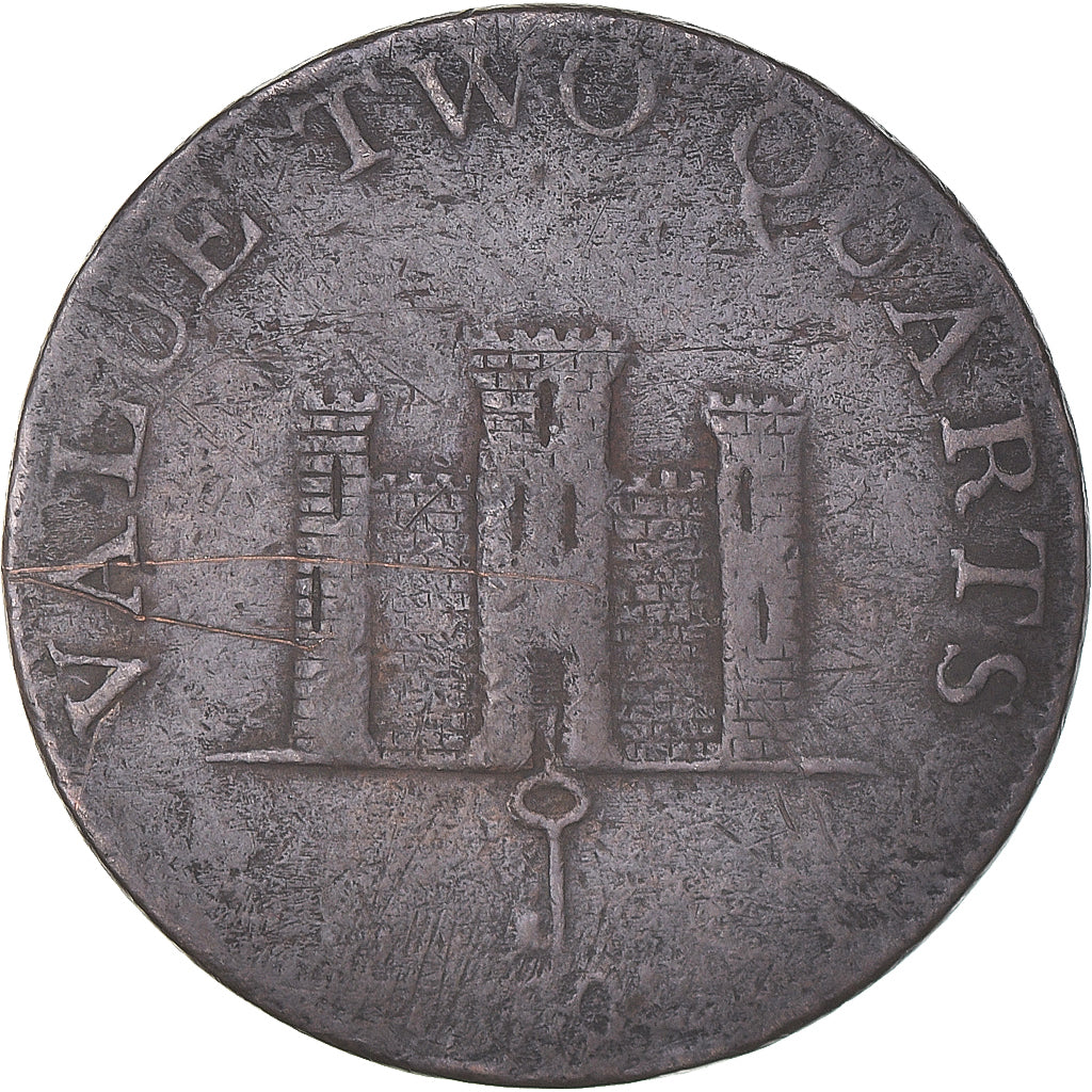 Gibraltar, 2 Quarts, Robert Keeling, 1802, VF(30-35), Copper