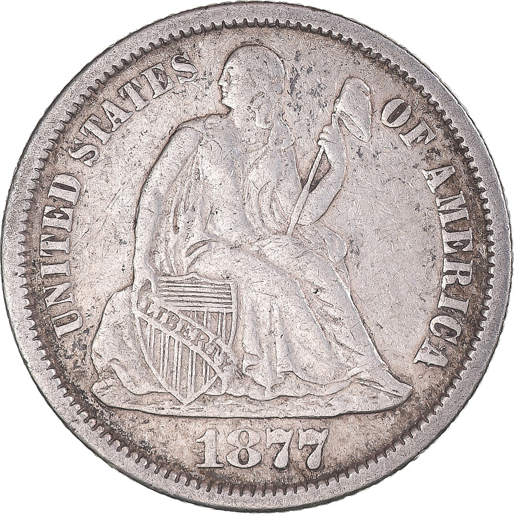 Münze, Vereinigte Staaten, Seated Liberty Dime, 1877, U.S. Mint, Carson City