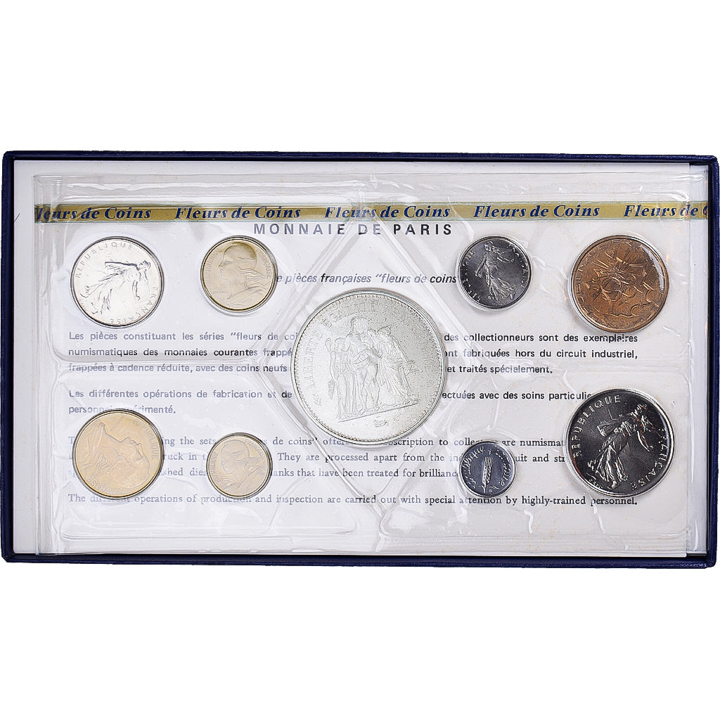 Moneda, Francia, Coffret 1 c. à 50 frs., 1975, Monnaie de Paris, FDC, FDC, Sin