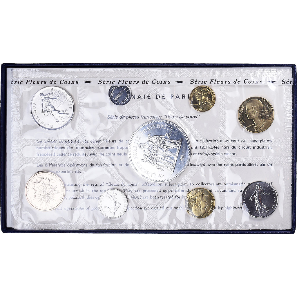 Münze, Frankreich, Coffret 1 c. à 50 frs., 1974, Monnaie de Paris, FDC, STGL