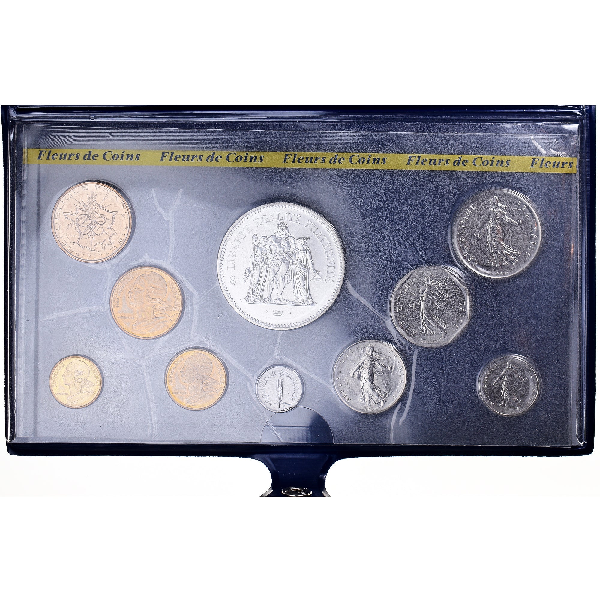 Moneda, Francia, Coffret 1 c. à 50 frs., 1980, Monnaie de Paris, FDC, FDC, Sin