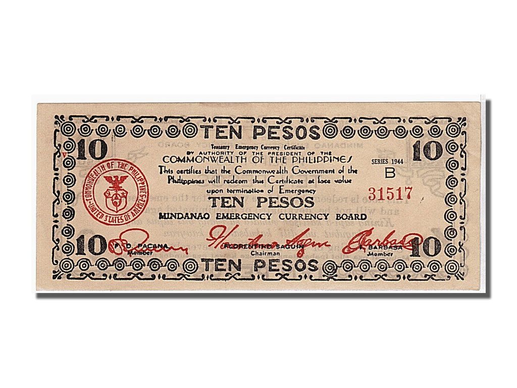 Banknote, Philippines, 10 Pesos, 1944, KM:S518a, UNC(65-70)