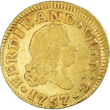 Moeda, Espanha, Ferdinand VI, 1/2 Escudo, 1757, Madrid, JB, EF(40-45), Dourado