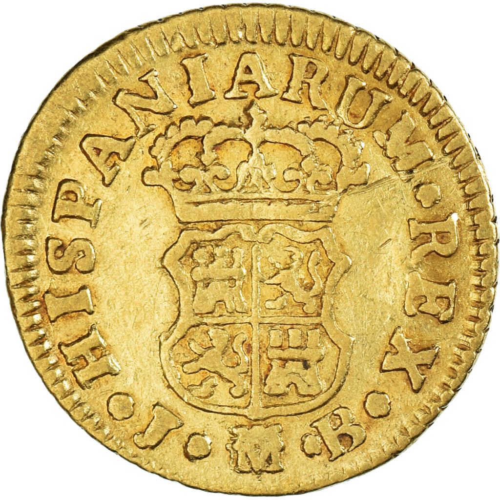 Moeda, Espanha, Ferdinand VI, 1/2 Escudo, 1757, Madrid, JB, EF(40-45), Dourado