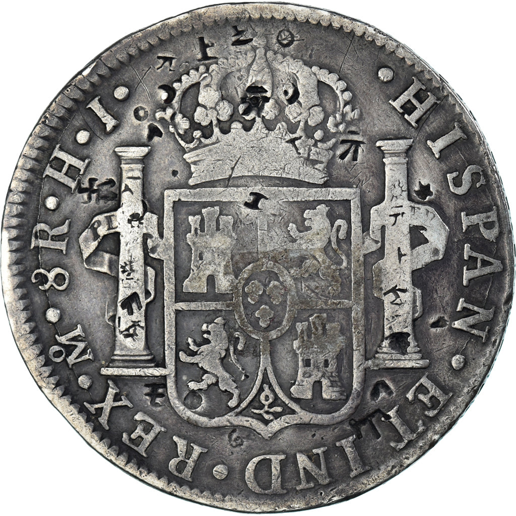 Moneta, Hiszpania, Ferdinand VII, 8 Reales, 1810, Mexico, HJ, countermarked