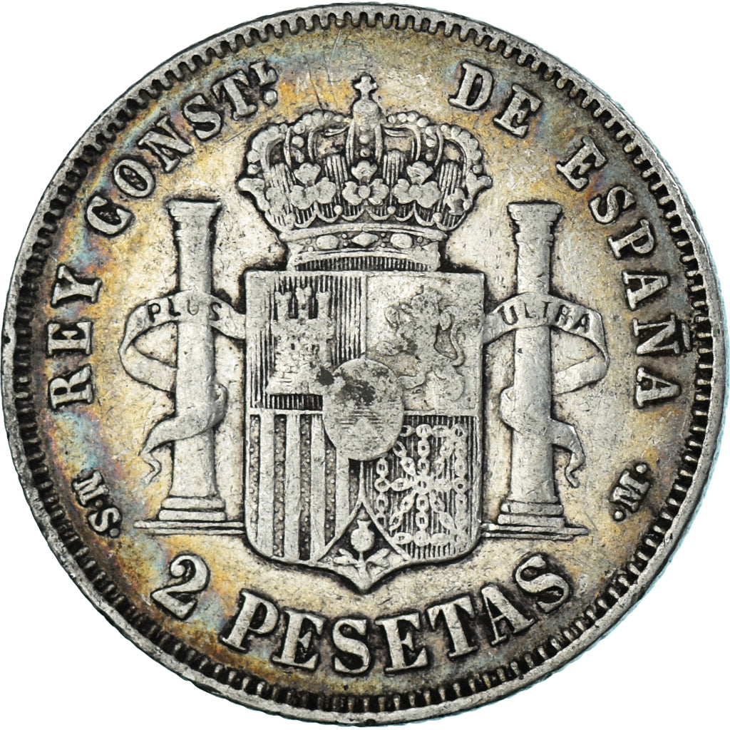Coin, Spain, Alfonso XII, 2 Pesetas, 1882, Madrid, VF(30-35), Silver, KM:678.2