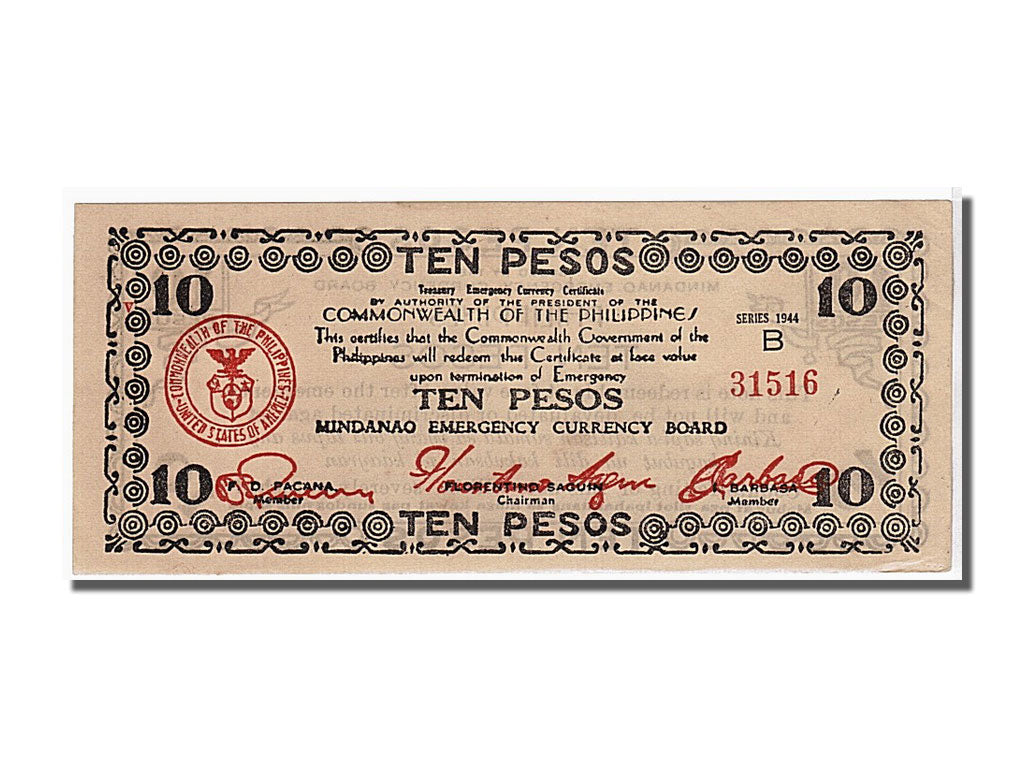 Banconote, Filippine, 10 Pesos, 1944, KM:S518a, FDS