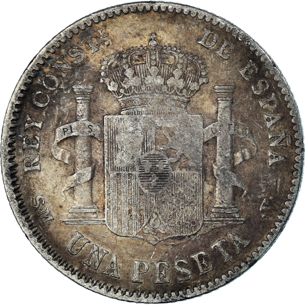 Moneta, Hiszpania, Alfonso XIII, Peseta, 1900, Madrid, VF(30-35), Srebro, KM:706