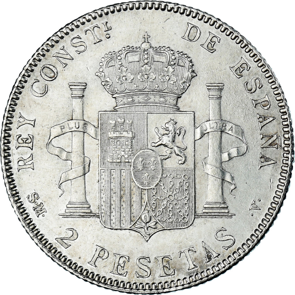 Coin, Spain, Alfonso XIII, 2 Pesetas, 1905, Madrid, AU(55-58), Silver, KM:725