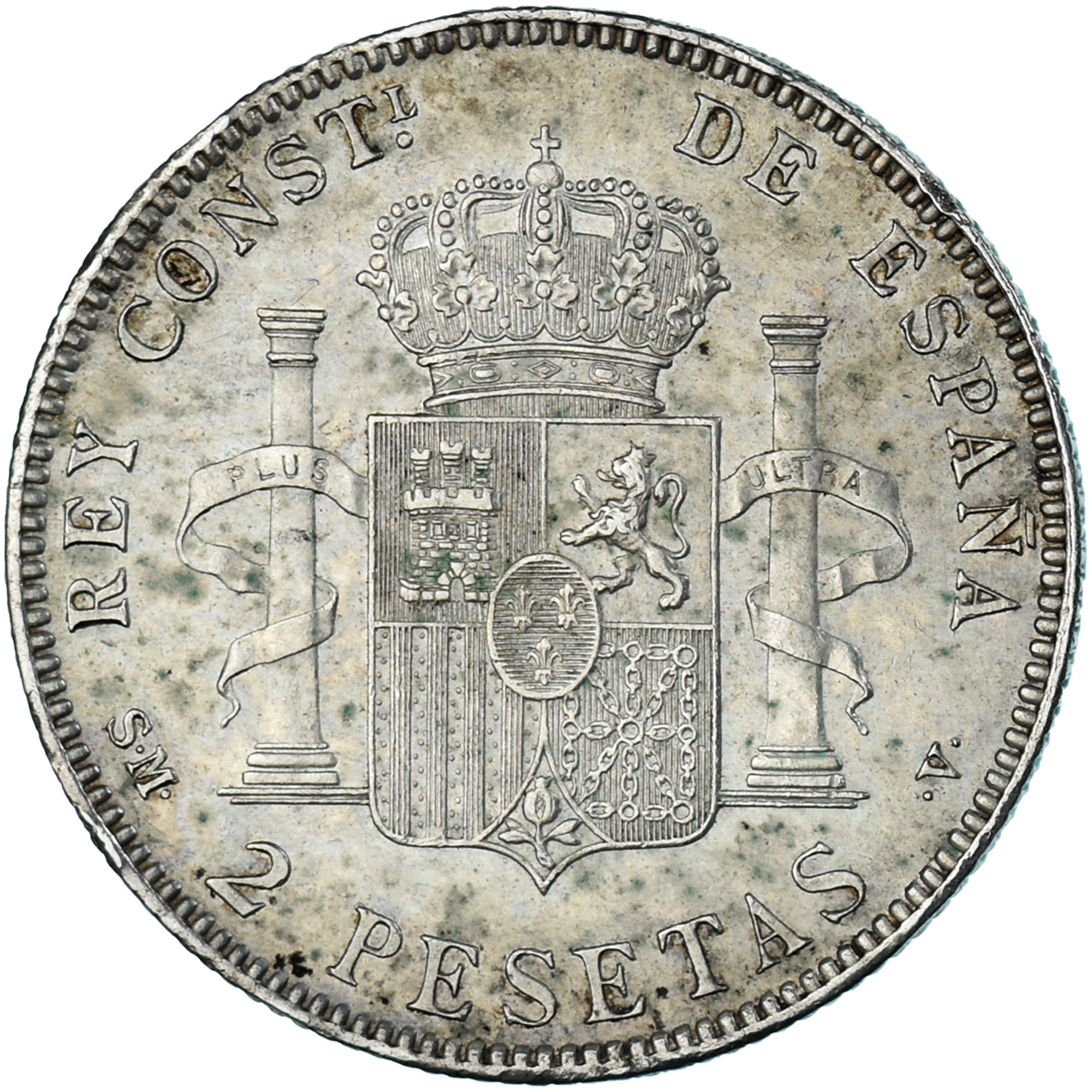 Coin, Spain, Alfonso XIII, 2 Pesetas, 1905, Madrid, AU(50-53), Silver, KM:725