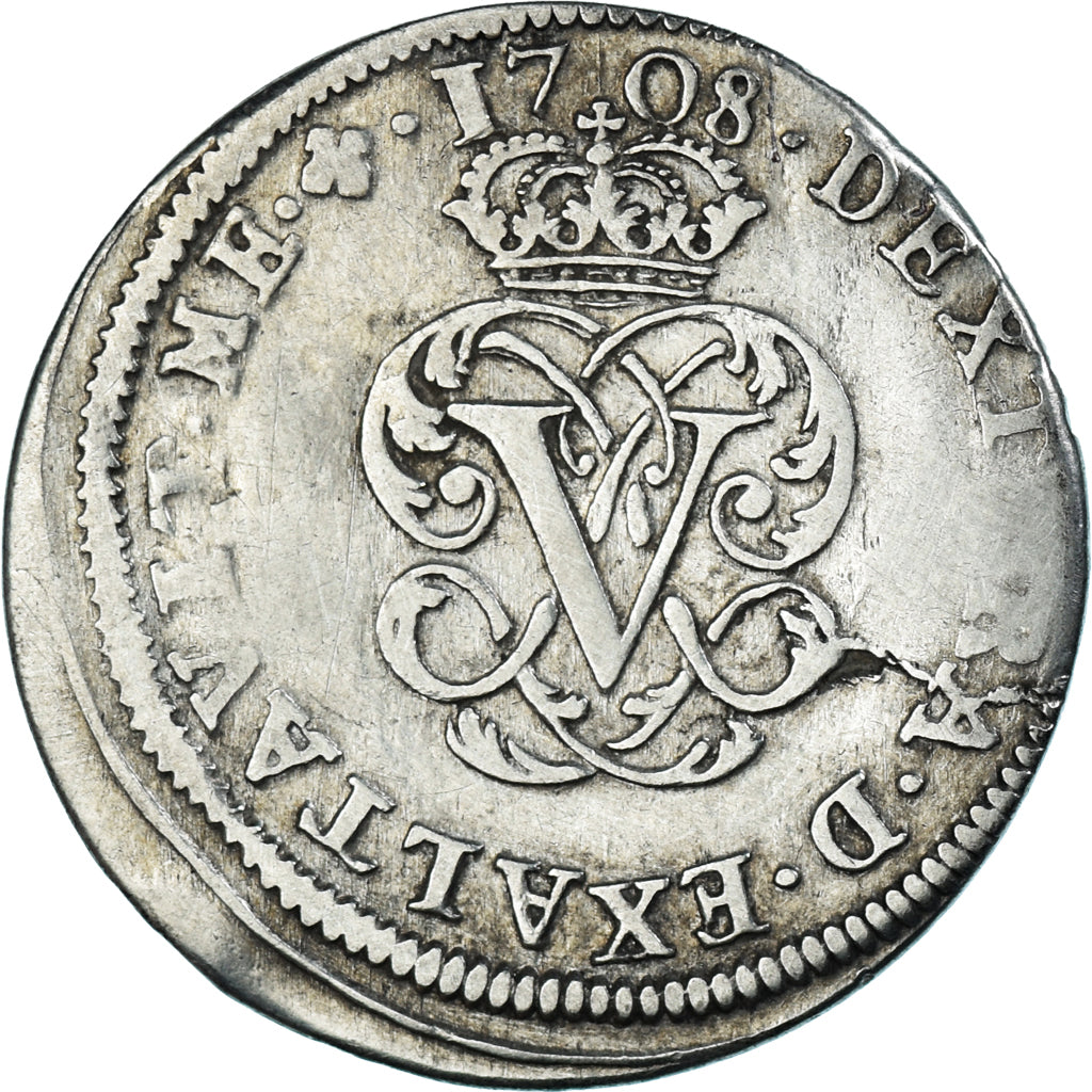 Moneta, Spagna, Philip V, 2 Reales, 1708, Segovia, BB, Argento, KM:275