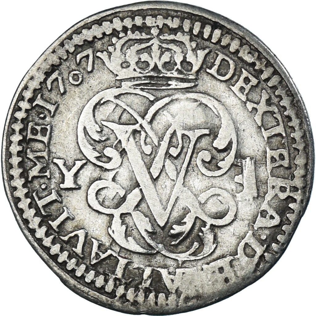 Moneda, España, Philip V, Real, 1707, Segovia, BC+, Plata, KM:269