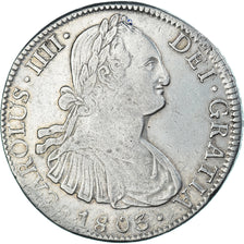 Moneda, España, Charles IV, 8 Reales, 1803, Mexico, FT, MBC, Plata, KM:109