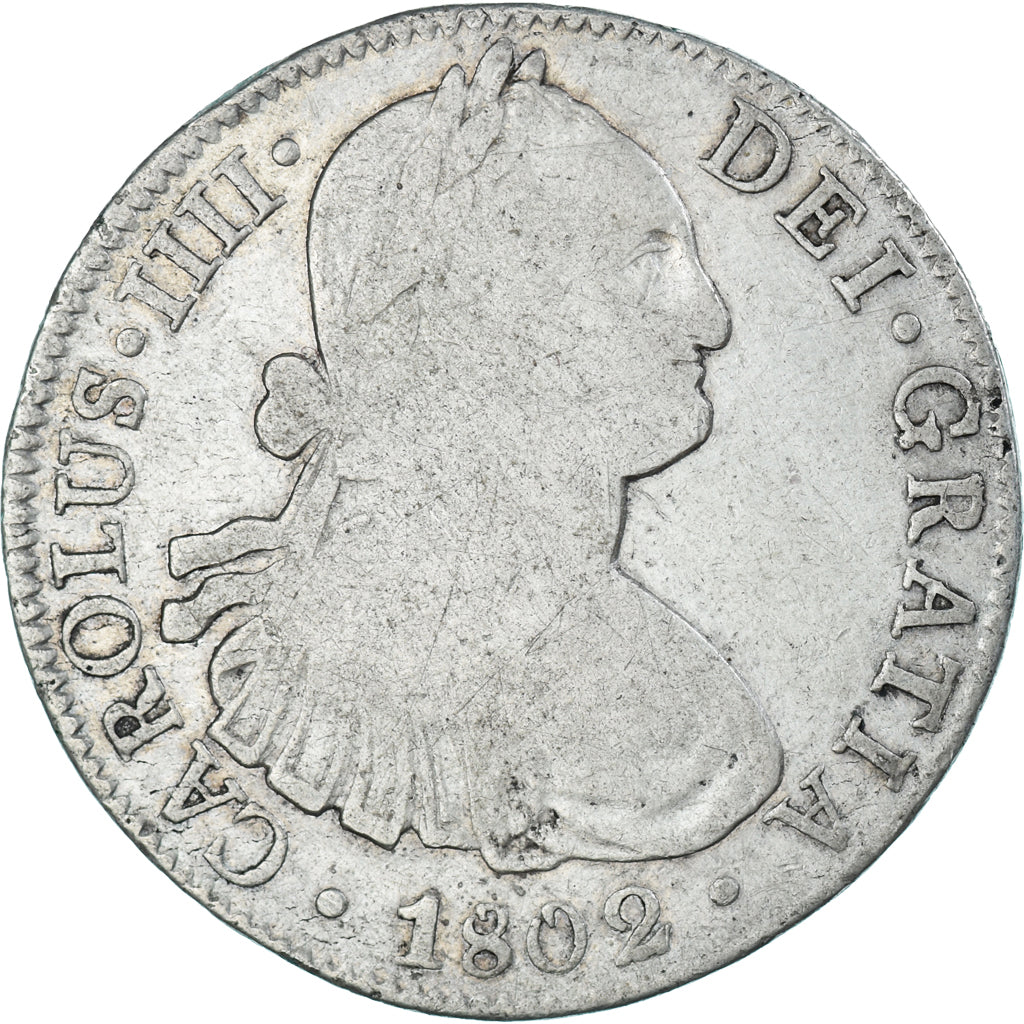 Coin, Spain, Charles IV, 8 Reales, 1802, Mexico, FT, VF(20-25), Silver