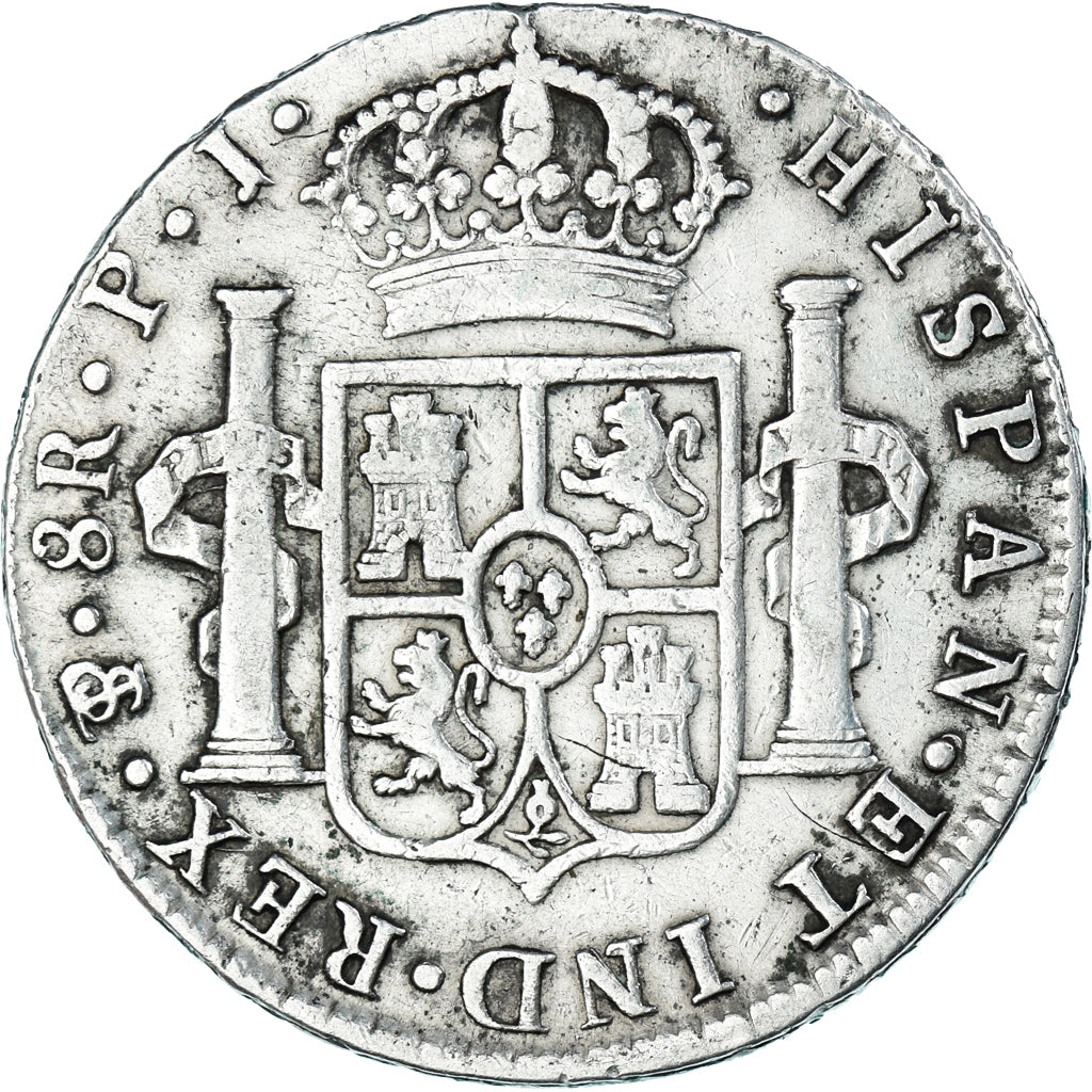 Monnaie, Espagne, Charles III, 8 Reales, 1808, Potosi, PJ, TB+, Argent, KM:73