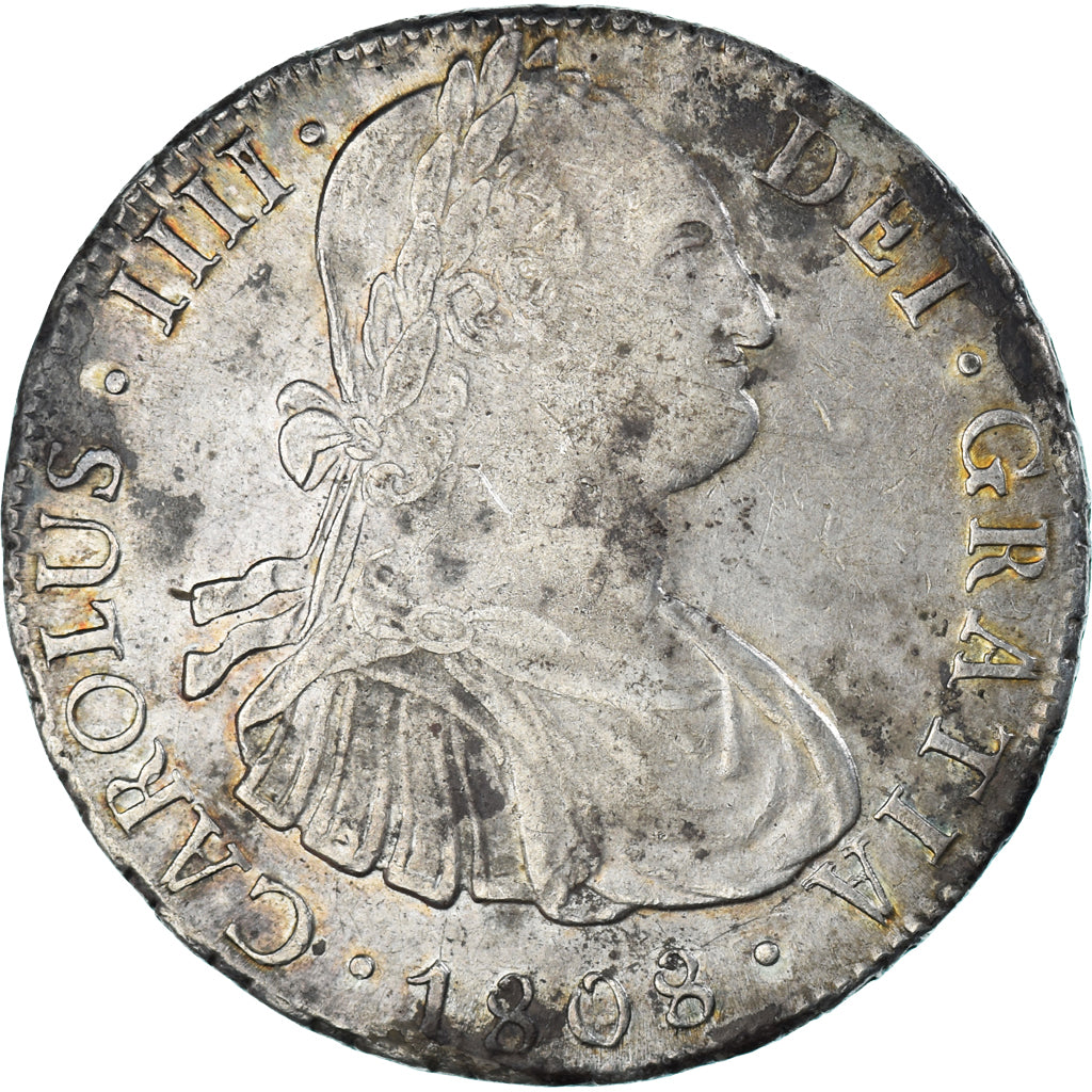 Munten, Spanje, Charles III, 8 Reales, 1808, Potosi, PJ, ZF, Zilver, KM:73