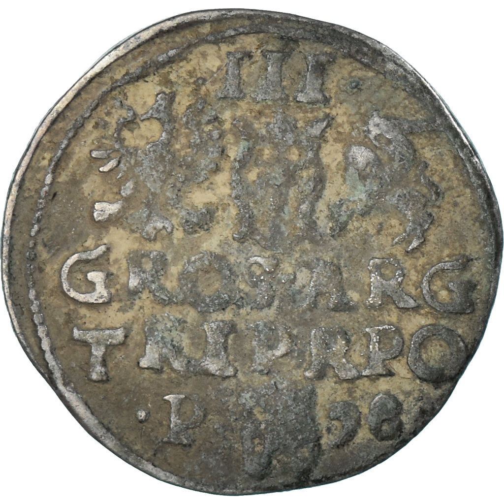 Moneta, Polonia, Sigismund III, trojak, 3 grosze, 1598, Poznan, MB+, Argento