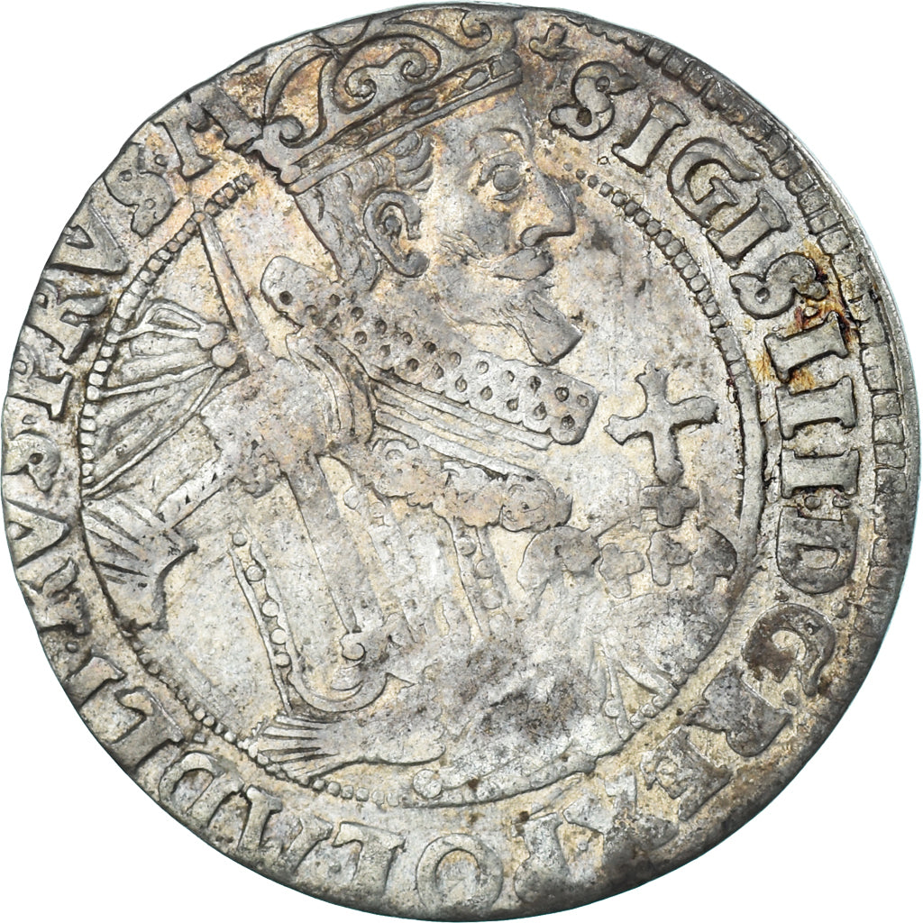 Moeda, Polónia, Sigismund III, Ort, 18 Groszy - 1/4 Thaler, 1624, Bydgoszcz