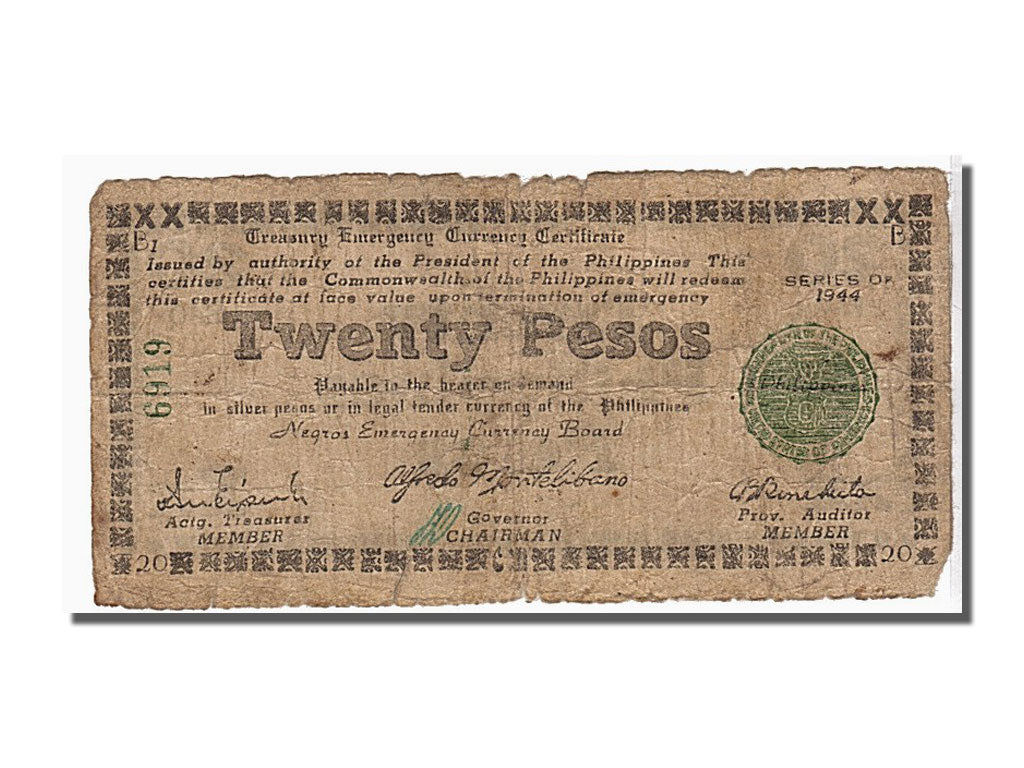 Banknote, Philippines, 20 Pesos, 1944, KM:S678, VF(30-35)