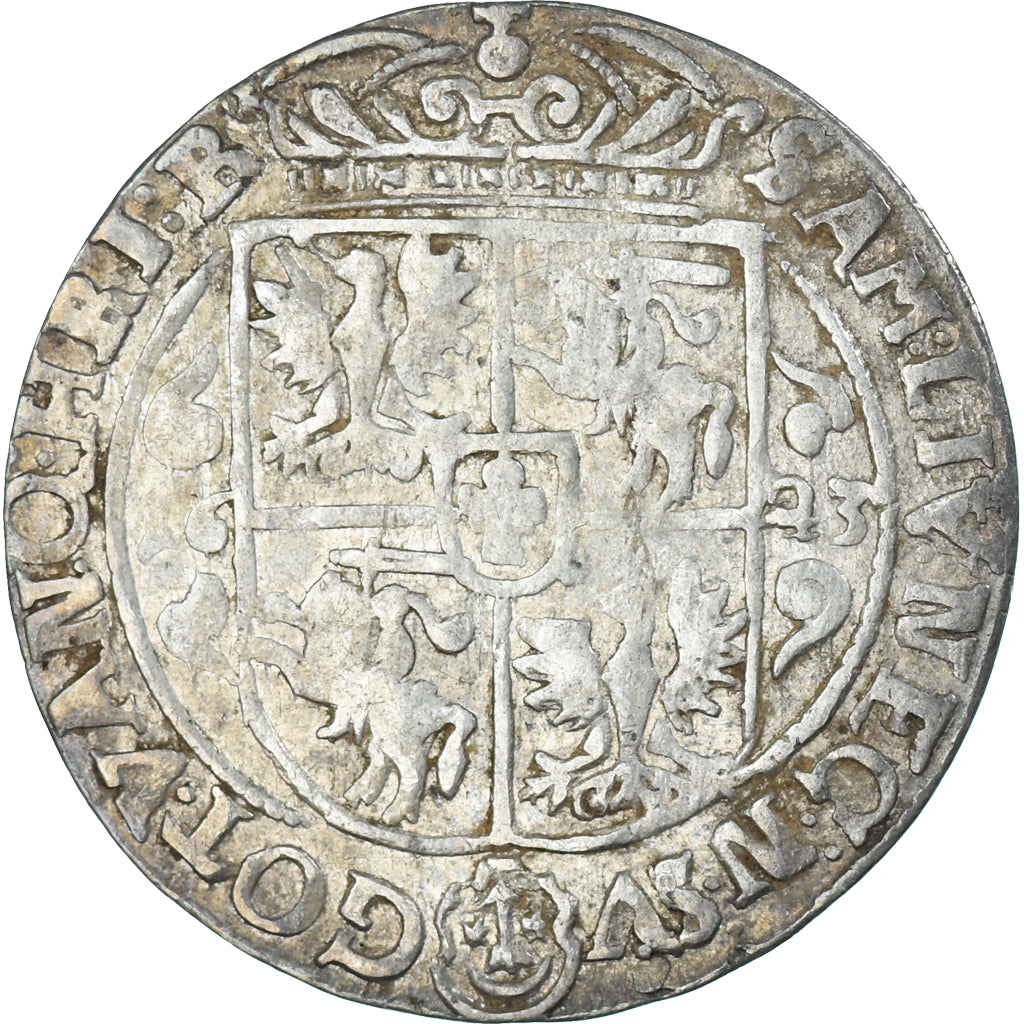 Moeda, Polónia, Sigismund III, Ort, 18 Groszy - 1/4 Thaler, 1623, Bydgoszcz