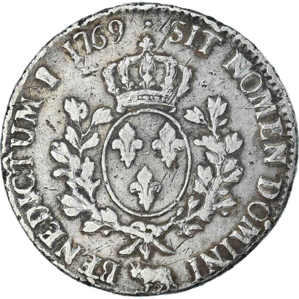 Coin, France, Louis XV, Écu de Béarn au bandeau, 1769, Pau, VF(30-35), Silver