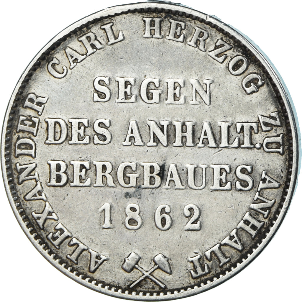 Moneta, Stati tedeschi, ANHALT-BERNBURG, Alexander Carl, Vereinstaler, 1862