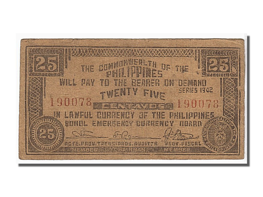 Philippines, 25 Centavos, 1942, KM #S132f, EF(40-45), 190078