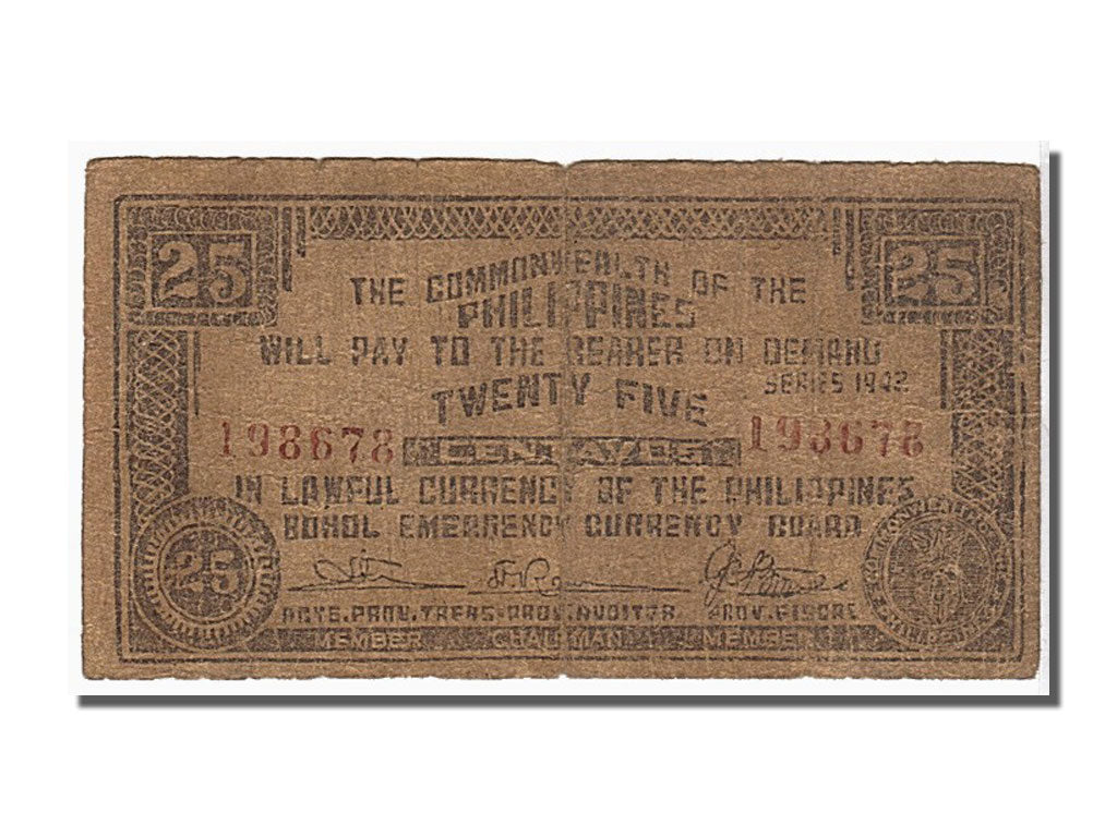Banknote, Philippines, 25 Centavos, 1942, EF(40-45)