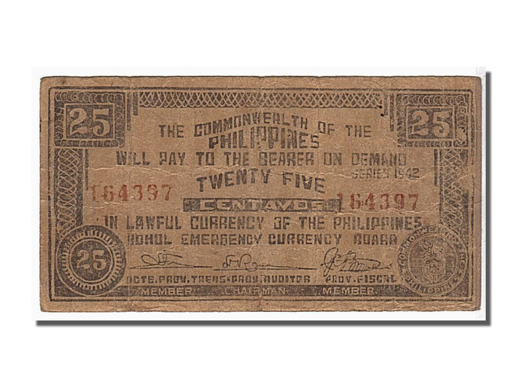 Banconote, Filippine, 25 Centavos, 1942, KM:S132f, BB