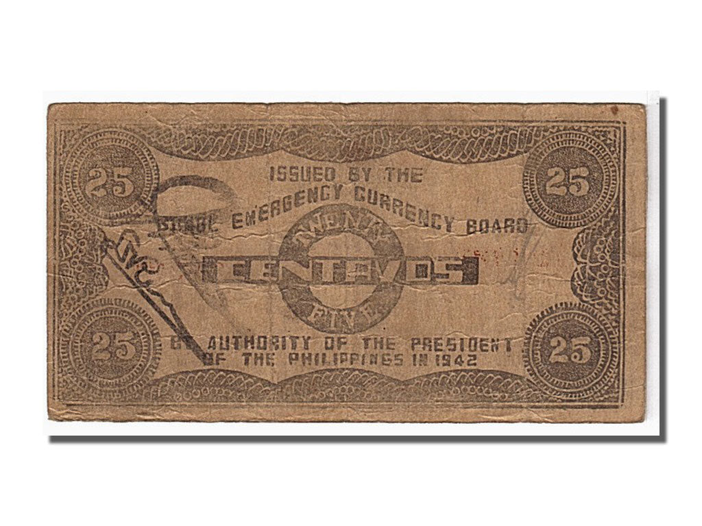 Banconote, Filippine, 25 Centavos, 1942, KM:S132f, BB