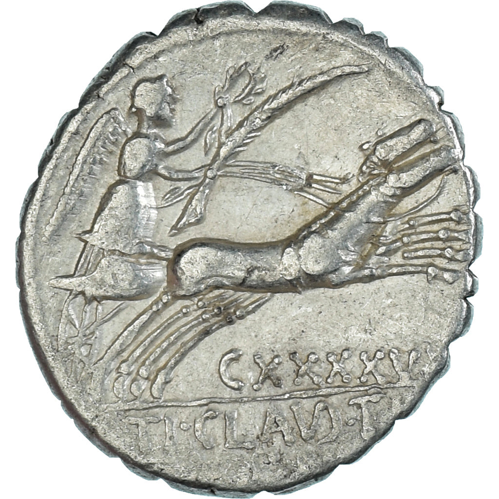 Coin, TI. CLAUDIUS NERO, Denarius Serratus, 79 BC, Rome, AU(50-53), Silver
