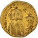 Coin, Constans II with Constantine IV, Solidus, 654–659, Constantinople