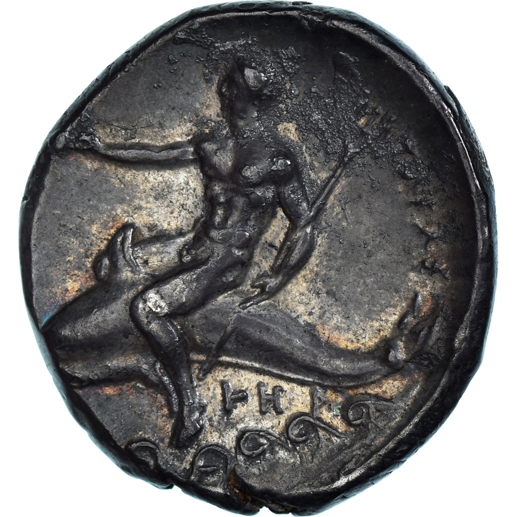 Moeda, Calábria, Stater, ca. 330-325 BC, Tarentum, AU(50-53), Prata, HN