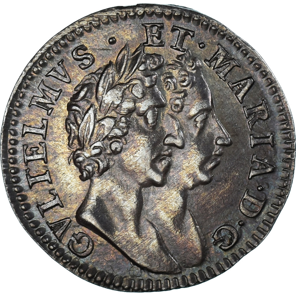 Coin, Great Britain, William III and Mary, 4 Pence, 1689, AU(55-58), Silver