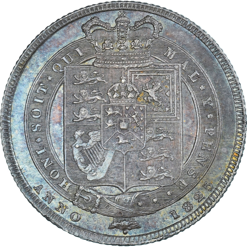 Coin, Great Britain, George IV, Shilling, 1825, MS(60-62), Silver, Spink:3811