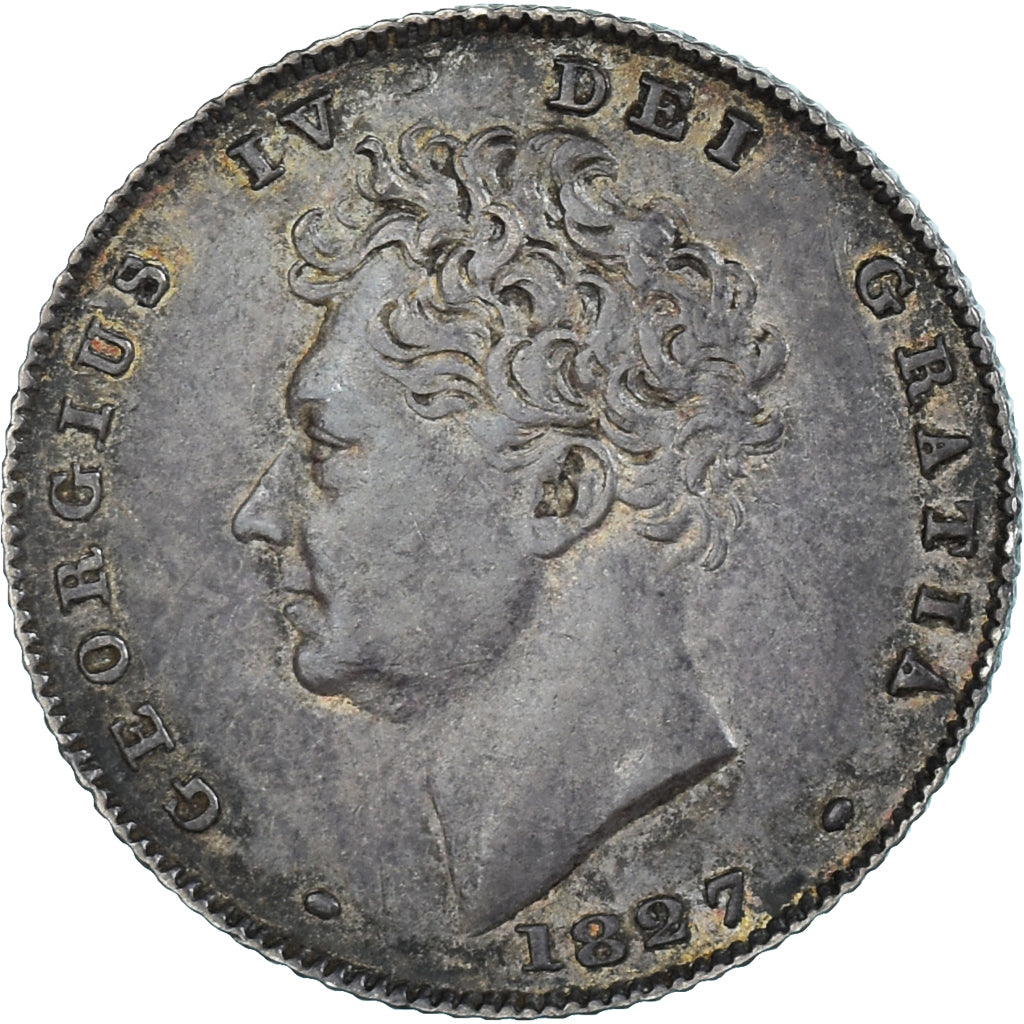 Coin, Great Britain, George IV, 6 Pence, 1827, EF(40-45), Silver, Spink:3815