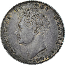 Coin, Great Britain, George IV, 6 Pence, 1827, EF(40-45), Silver, Spink:3815