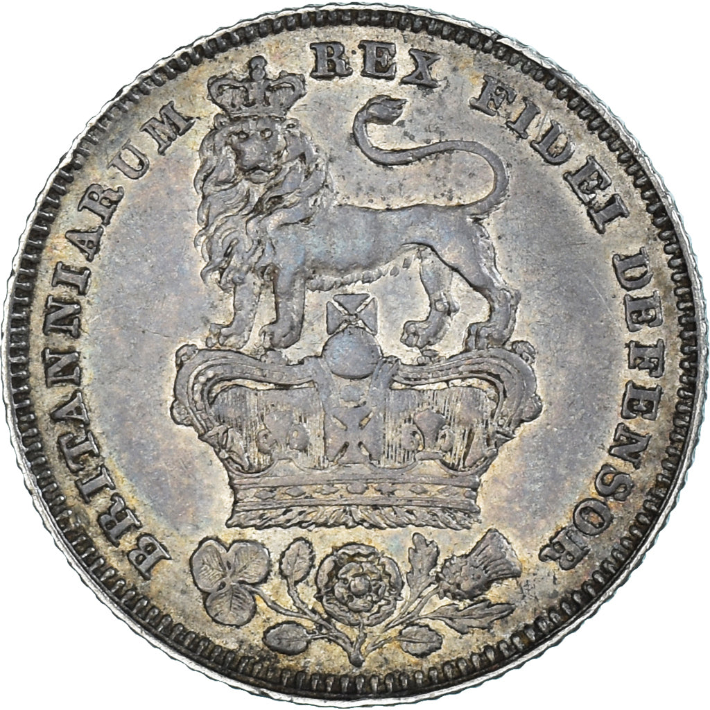 Coin, Great Britain, George IV, 6 Pence, 1827, EF(40-45), Silver, Spink:3815