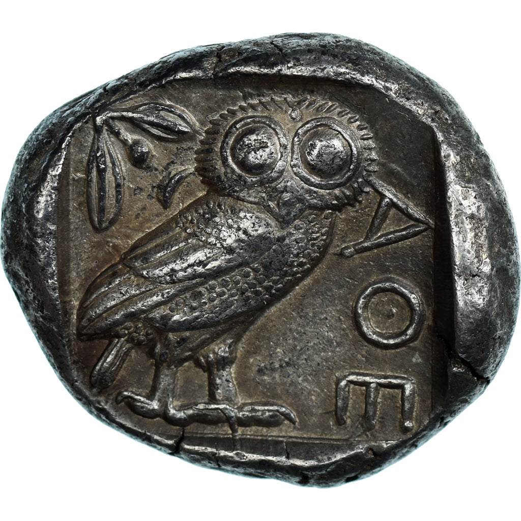 Coin, Attica, Tetradrachm, ca. 454-404 BC, Athens, AU(50-53), Silver, HGC:4-1597