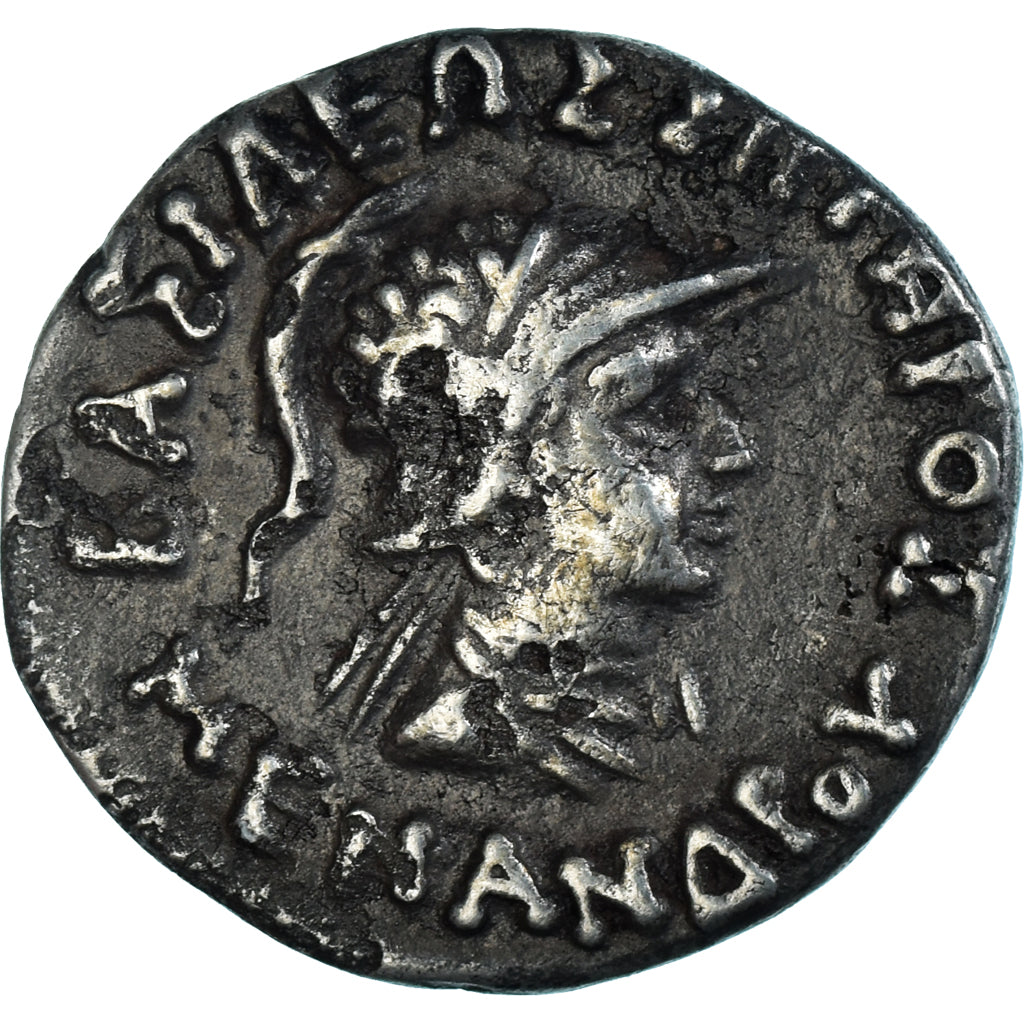 Coin, Indo-Greek Kingdom, Menander, Drachm, ca. 155-130 BC, EF(40-45), Silver