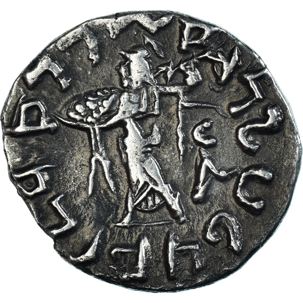 Moneta, Indo-Greek Kingdom, Apollodotos II, Drachm, ca. 85-65 BC, EF(40-45)
