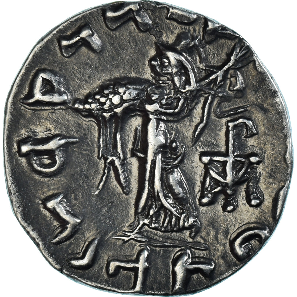 Moneta, Indo-Greek Kingdom, Apollodotos II, Drachm, ca. 85-65 BC, BB+, Argento