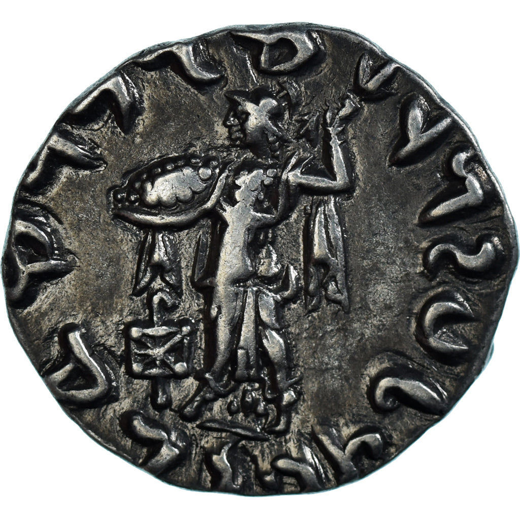 Moeda, Indo-Greek Kingdom, Apollodotos II, Drachm, ca. 85-65 BC, AU(50-53)
