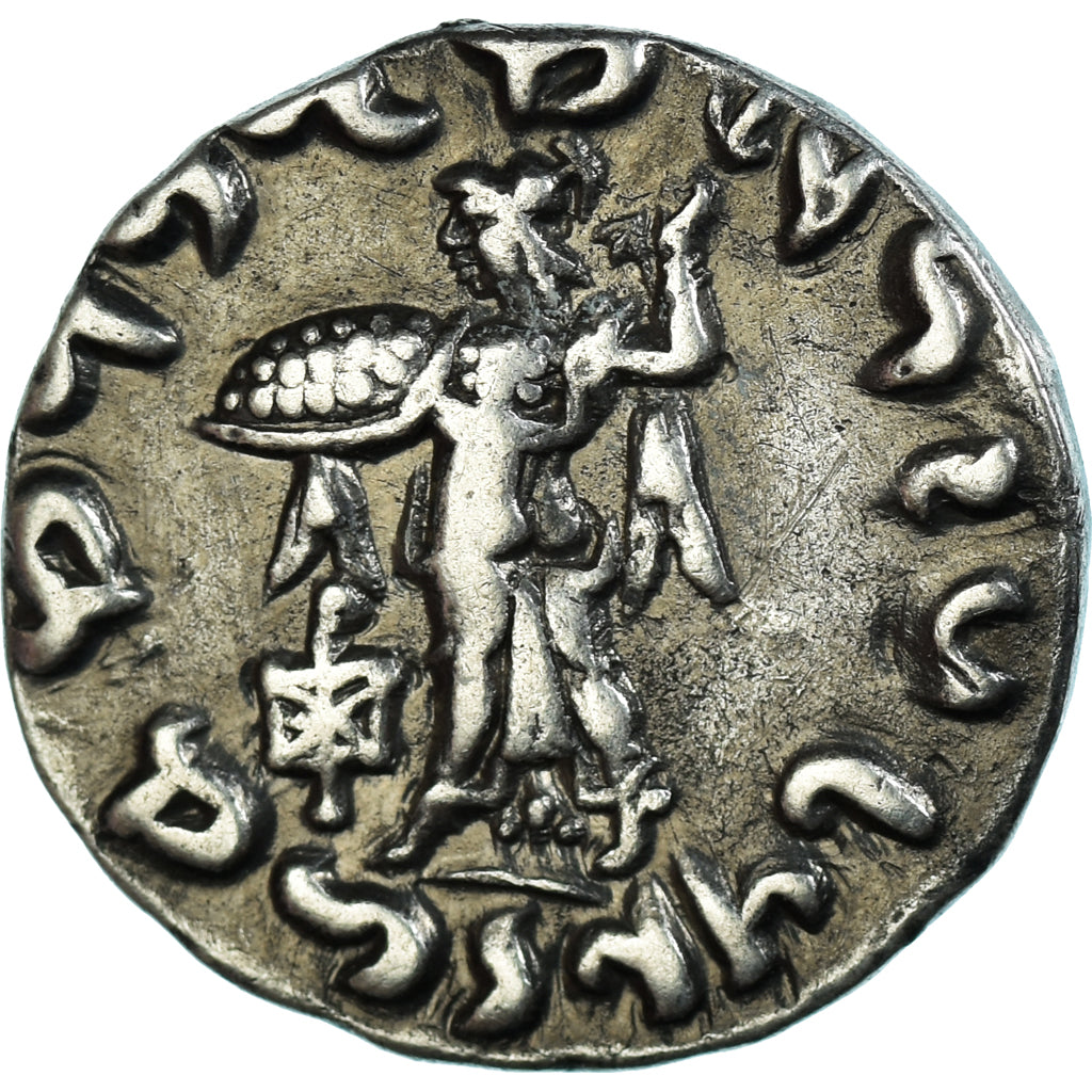 Moneda, Indo-Greek Kingdom, Apollodotos II, Drachm, ca. 85-65 BC, MBC+, Plata