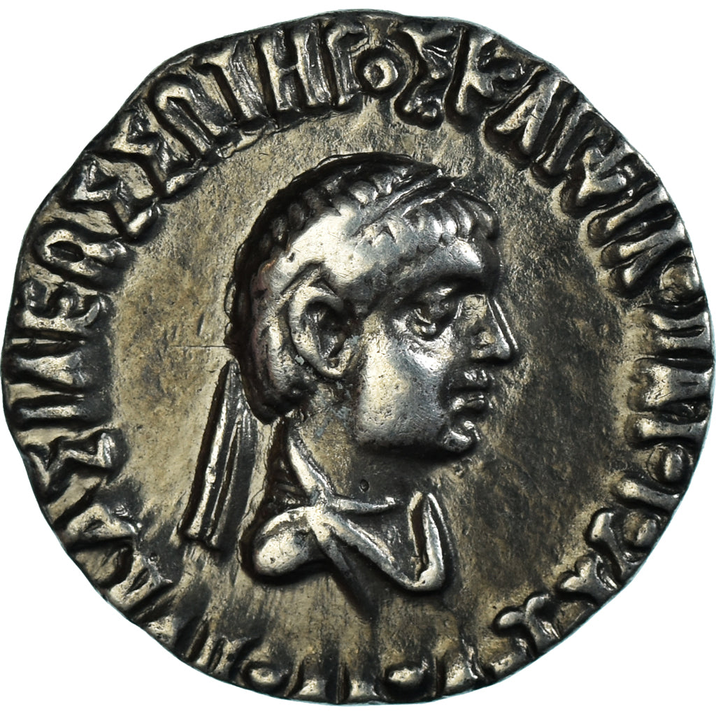 Moneta, Indo-Greek Kingdom, Apollodotos II, Drachm, ca. 85-65 BC, EF(40-45)