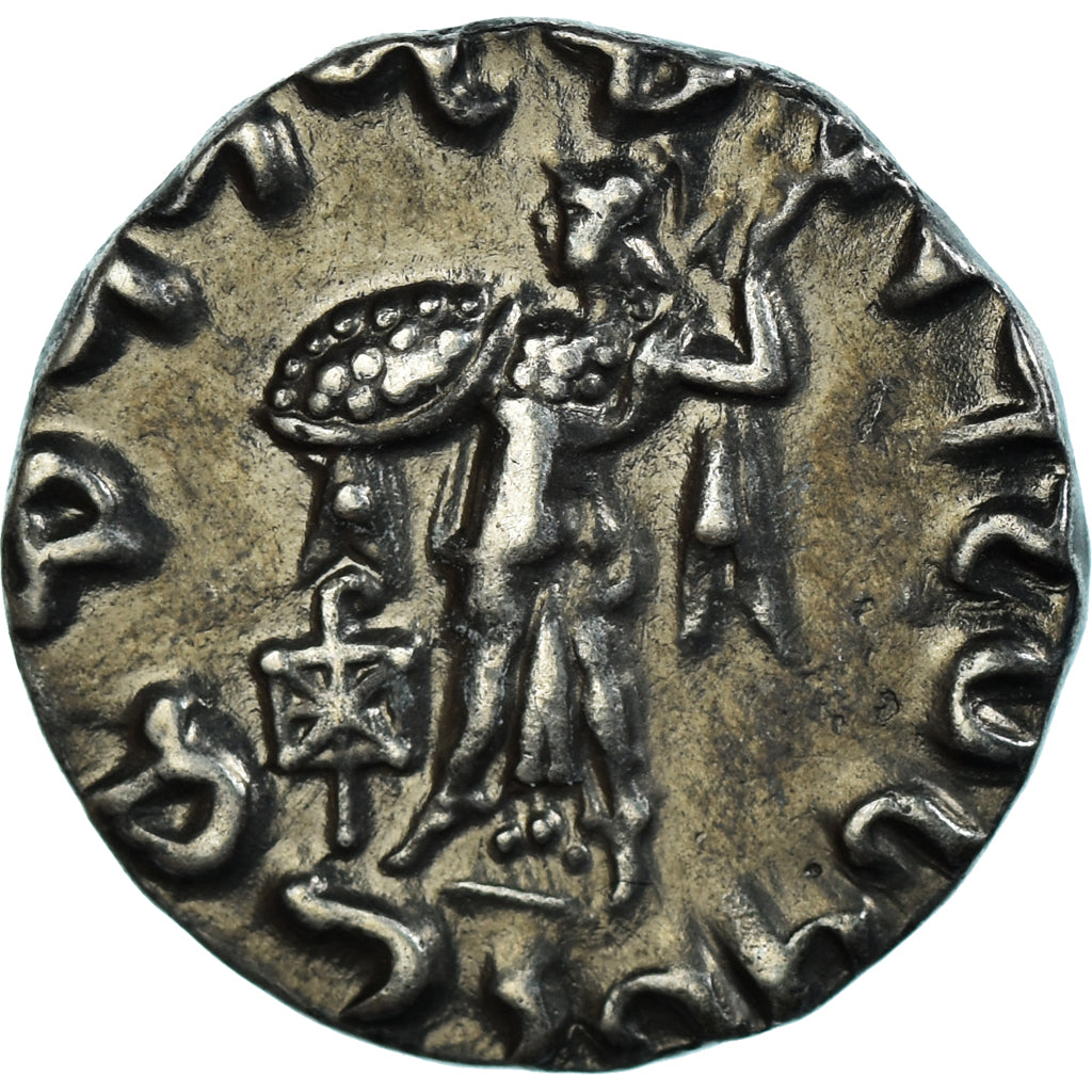 Moneta, Indo-Greek Kingdom, Apollodotos II, Drachm, ca. 85-65 BC, EF(40-45)